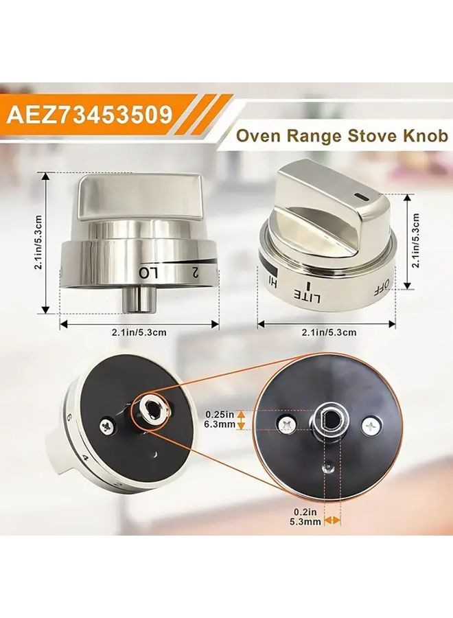 5 Pack Stainless Steel Stove Knob Replacement For Lg Gas Range Oven - Image 3