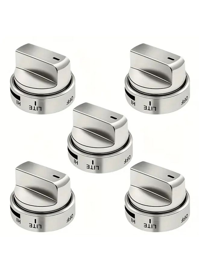 5 Pack Stainless Steel Stove Knob Replacement For Lg Gas Range Oven - Image 1
