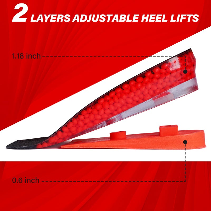 ERGOfoot Height Increase Insoles for Men Women, Adjustable Heel Lifts Up to 1.8 Inches, 3/4 Length Heel Cushion Inserts, All-Day Shock Absorption and Cushioning - Image 2