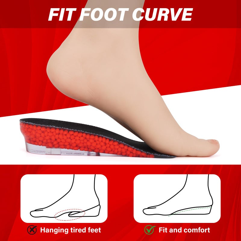 ERGOfoot Height Increase Insoles for Men Women, Adjustable Heel Lifts Up to 1.8 Inches, 3/4 Length Heel Cushion Inserts, All-Day Shock Absorption and Cushioning - Image 5