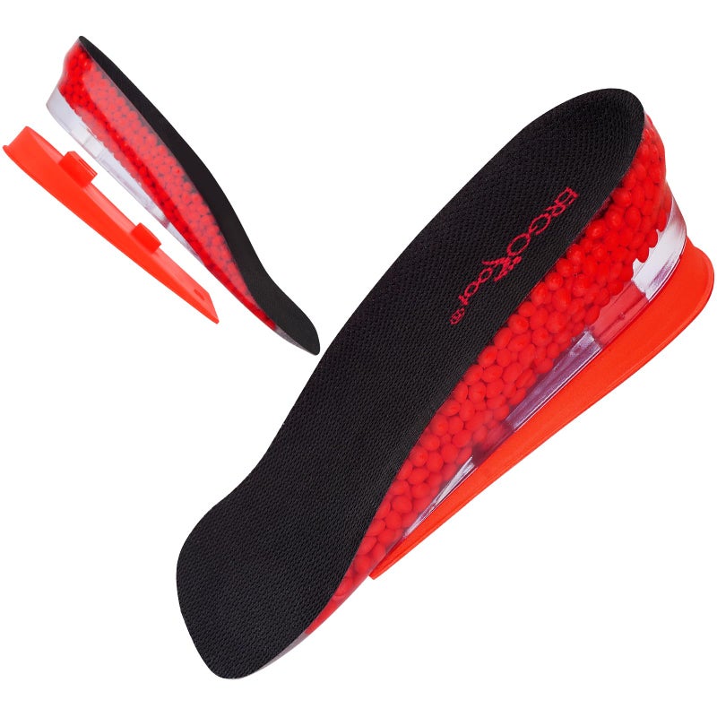 ERGOfoot Height Increase Insoles for Men Women, Adjustable Heel Lifts Up to 1.8 Inches, 3/4 Length Heel Cushion Inserts, All-Day Shock Absorption and Cushioning - Image 1