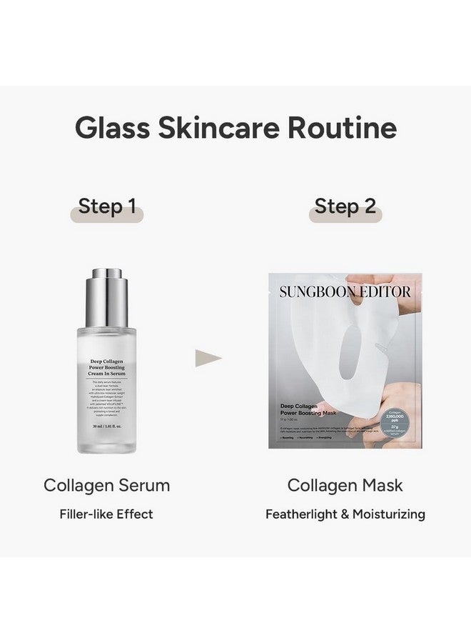 SUNGBOON EDITOR Korean Glass Skin Deep Collgen Boost Set | Real Collagen 2,160,000PPB for Elasticity | Hydrating Collagen Face Mask | Face Serum for Women | Korean Skin Care Set - Image 3