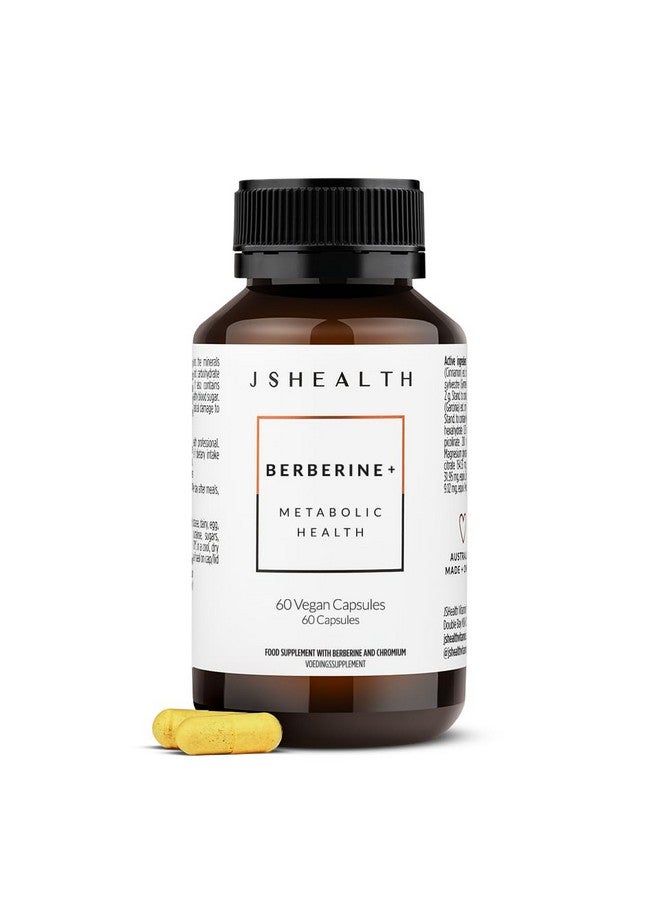 JSHealth فيتامينات JSHealth تركيبة بيربرين+ - مكمل بيربرين لصحة الأيض - نباتي، خالي من الغلوتين وغير معدل وراثيًا. (60 قرص)  - Image 1