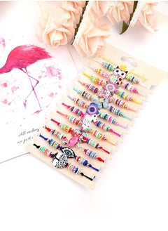 Generic 12 Pcs Kids Girls Women Bracelets Jewelry Animal Pendant Unicorn Owl Cute Women Bracelet Multicolor Rhinestone Woven Friendship Bracelets for Party Favors Pretend Play Bracelets Kids  - Image 4
