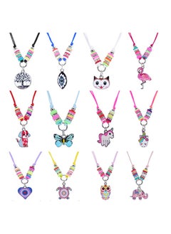 Generic 12 Pcs Kids Girls Women Bracelets Jewelry Animal Pendant Unicorn Owl Cute Women Bracelet Multicolor Rhinestone Woven Friendship Bracelets for Party Favors Pretend Play Bracelets Kids  - Image 3