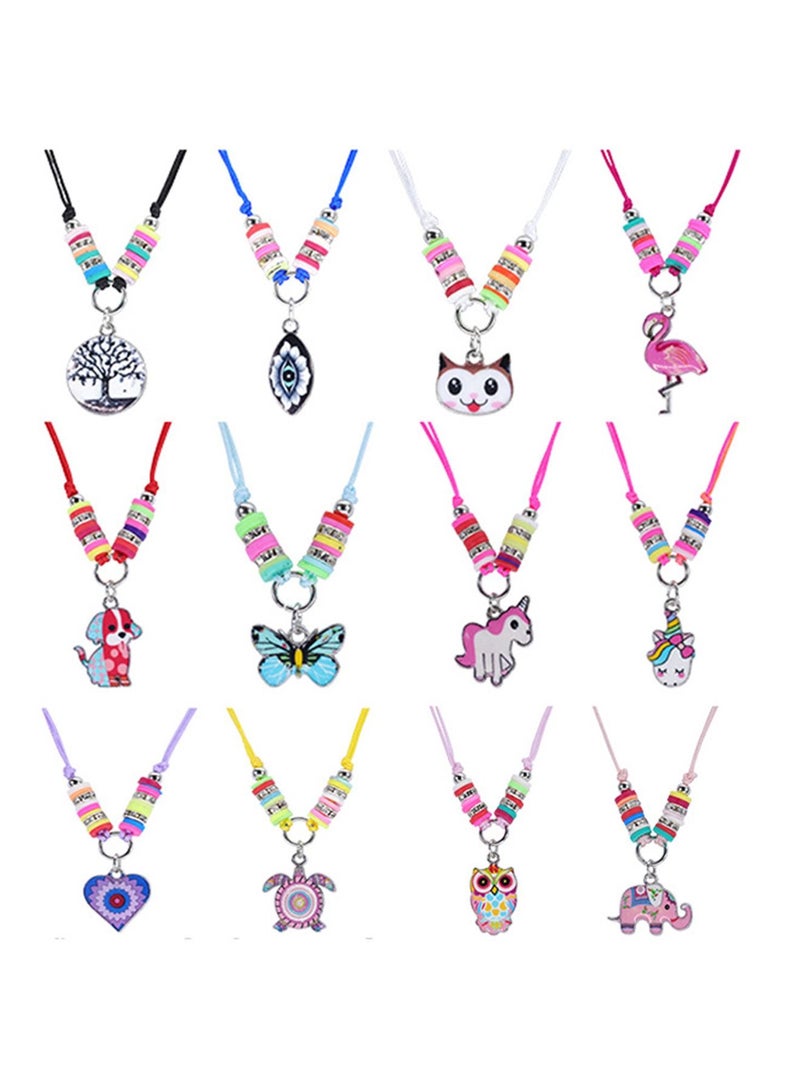 12 Pcs Kids Girls Women Bracelets Jewelry Animal Pendant Unicorn Owl Cute Women Bracelet Multicolor Rhinestone Woven Friendship Bracelets for Party Favors Pretend Play Bracelets Kids  - Image 3