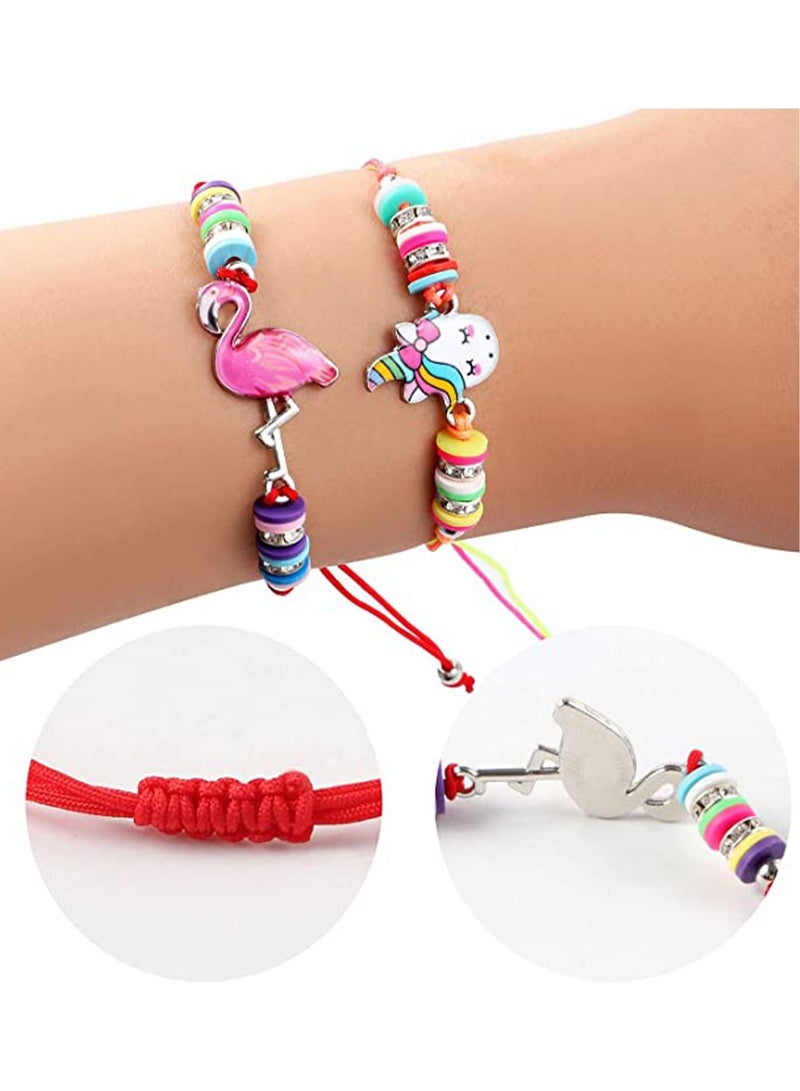 12 Pcs Kids Girls Women Bracelets Jewelry Animal Pendant Unicorn Owl Cute Women Bracelet Multicolor Rhinestone Woven Friendship Bracelets for Party Favors Pretend Play Bracelets Kids  - Image 5