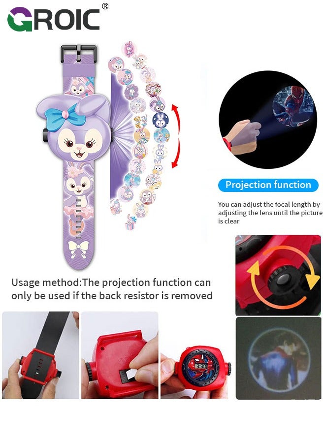 GROIC Kids Watch with 24 Stella Lou Projection Patterns Cartoons Kids Digital Wrist Watch Toys with Adjustable Strap Projector Watch - Image 2
