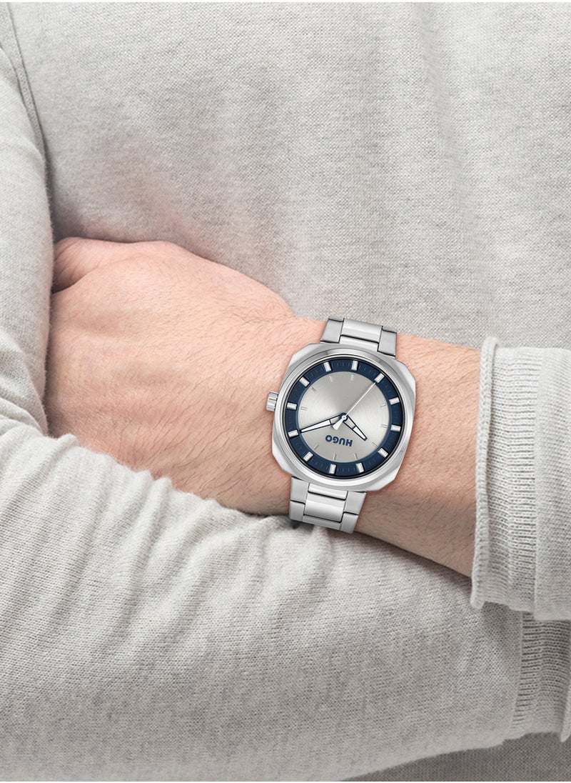 HUGO BOSS ساعة يد رجالية من الستانلس ستيل بعقارب على شكل مثمن 1530309 - 42 ملم  - Image 4