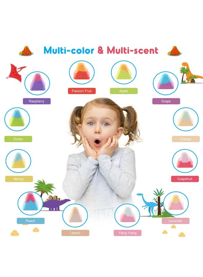 NPET 12Pcs Volcano Bath Bombs Set, Unique Macaroon Color Volcano Design Bath Bombs, 12 Different Scents Bath Bombs for Relax Skincare Favors for Kids Boys Girls - Image 3