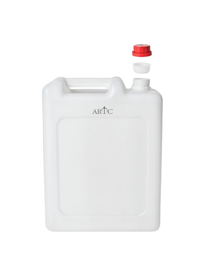 اي ار تي سي عبوة وعلبة جيريكان بلاستيكية متينة من البولي إيثيلين عالي الكثافة من ARTC سعة ١٠ لترات | غطاء مزدوج مانع للتسرب، أبيض شفاف، لتخزين الماء والوقود والزيوت والسوائل | متعددة الاستخدامات، آمنة غذائيًا وكيميائيًا، للاستخدام الصناعي والشحن والتخييم والمنزل والمطبخ والتخزين والاستخدام الداخلي والخارجي. - Image 3