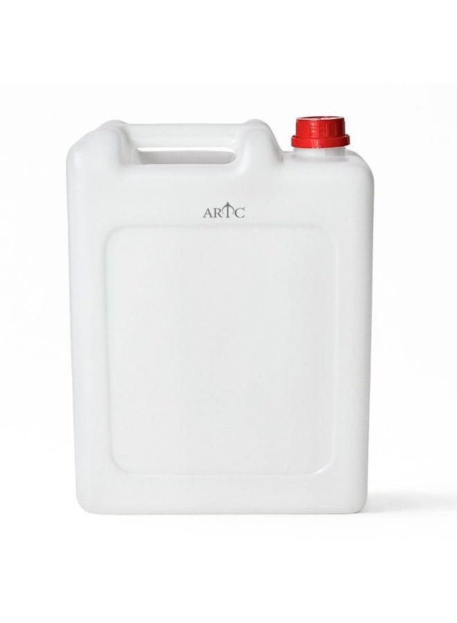 اي ار تي سي عبوة وعلبة جيريكان بلاستيكية متينة من البولي إيثيلين عالي الكثافة من ARTC سعة ١٠ لترات | غطاء مزدوج مانع للتسرب، أبيض شفاف، لتخزين الماء والوقود والزيوت والسوائل | متعددة الاستخدامات، آمنة غذائيًا وكيميائيًا، للاستخدام الصناعي والشحن والتخييم والمنزل والمطبخ والتخزين والاستخدام الداخلي والخارجي. - Image 4