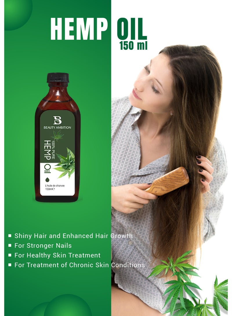 BEAUTY AMBITION Beauty Ambition, Hemp Oil for Hair Growth & Skin Treatment, 150ml  - Image 2
