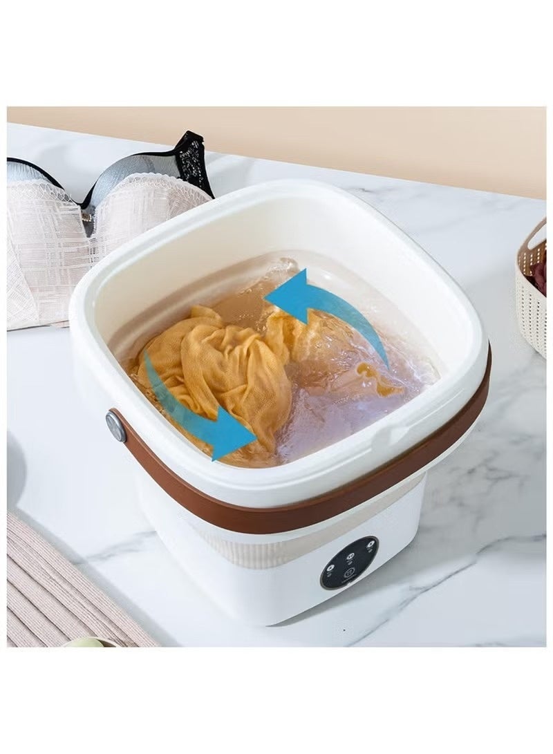 Generic Portable Foldable Mini Washing Machine – Multicolor Compact Electric Washer for Underwear, Socks & Light Clothes – Space Saving Travel Washing Machine for Home and Trips, packing may vary - Image 4