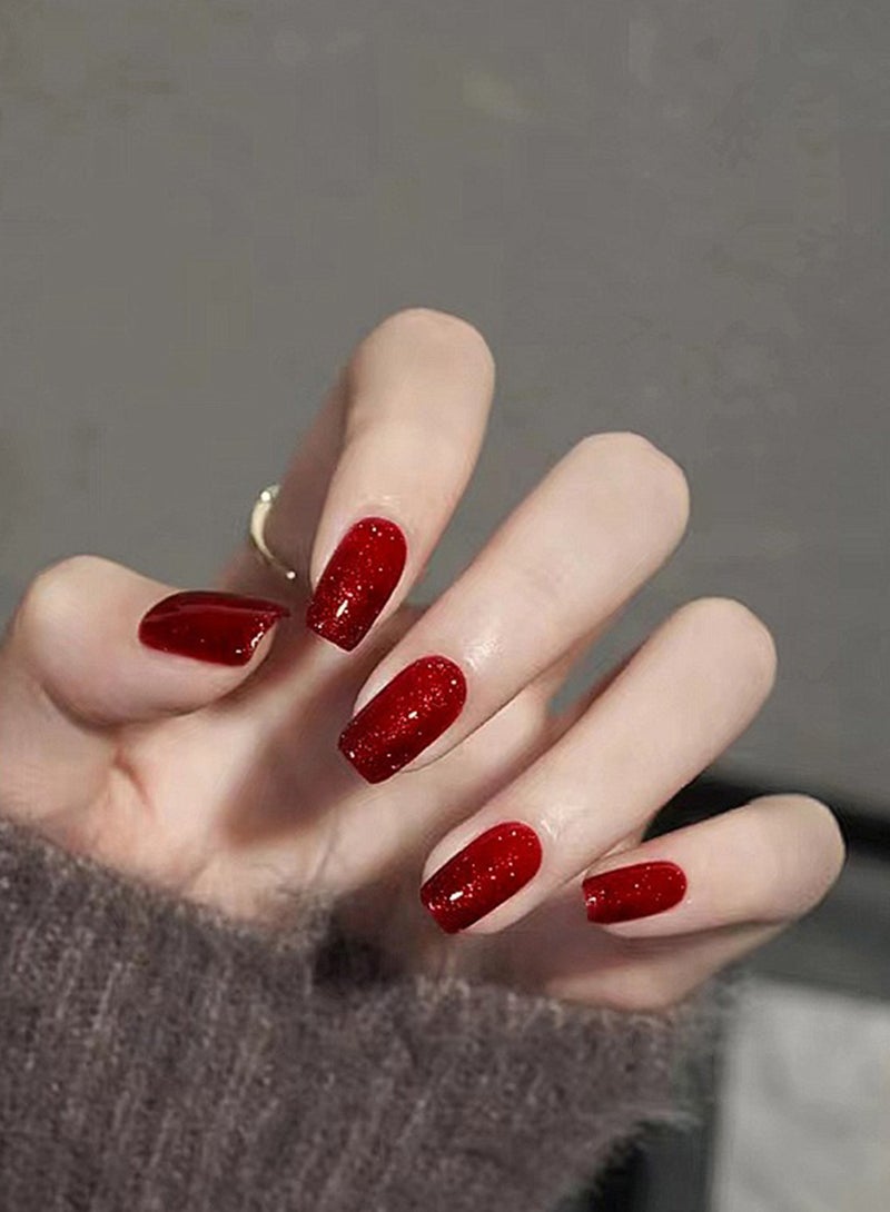 Novo Red Diamond Gel Nail Polish, Sparkly Soak Off UV Nail Lamp Gel Nail Art Design DIY at Home Salon for Women 15ml - Image 5