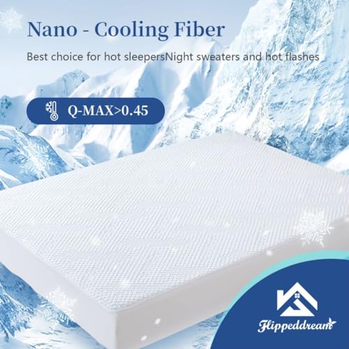 Flippeddream Cooling Queen Mattress Protector-100% Waterproof & Noiseless Rayon Fiber Mattress Cover (60" x 80") Size Bed Soft, Breathable, Guards Against Spills Matterss Pad - Pockets Up to 21″ - Image 2