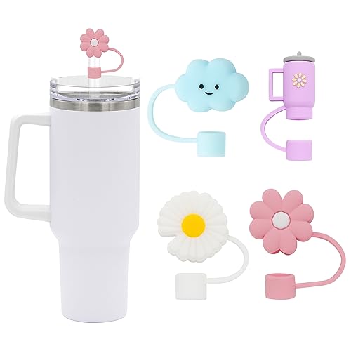 CXLL Straw Cover for Stanley Cup, 4Pcs Silicone Straw Topper Compatible with Stanley 30&40 Oz Tumbler, Stanley Cups Accessories (4Pcs-New-D) - Image 1