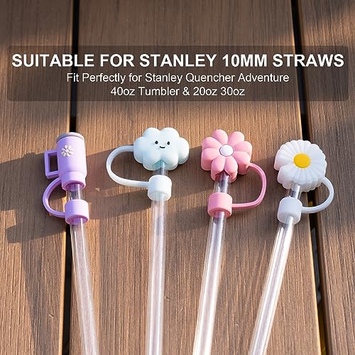 CXLL Straw Cover for Stanley Cup, 4Pcs Silicone Straw Topper Compatible with Stanley 30&40 Oz Tumbler, Stanley Cups Accessories (4Pcs-New-D) - Image 2