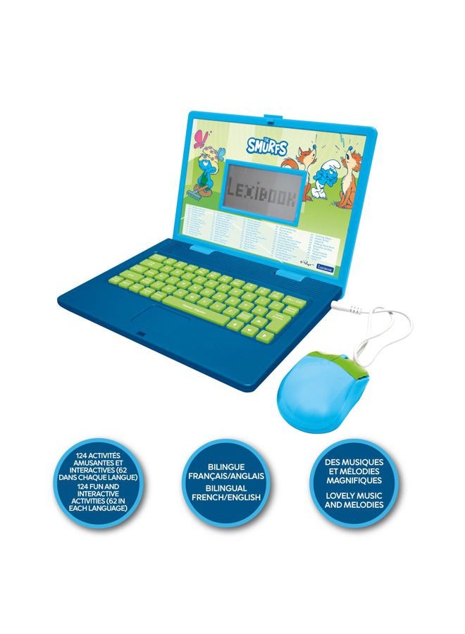Lexibook , The Smurfs, Bilingual Spanish/English Educational Computer, Toy for Children with 124 Language, Writing, Maths, Logic, Music Activities and Games, Blue, JC598SFi2 - Image 2