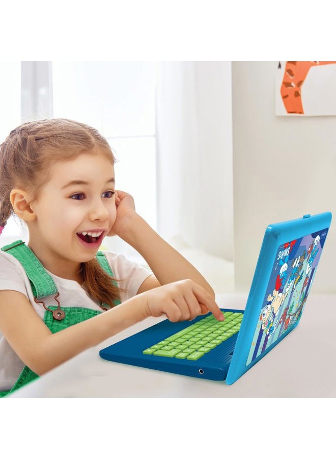 Lexibook , The Smurfs, Bilingual Spanish/English Educational Computer, Toy for Children with 124 Language, Writing, Maths, Logic, Music Activities and Games, Blue, JC598SFi2 - Image 3
