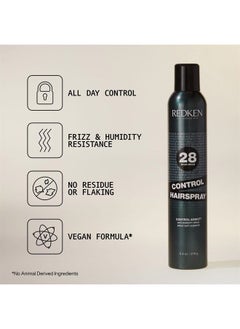 REDKEN Redken Control Hairspray 28 | Extra High-Hold Hair Spray | Flake-Free, Quick-Drying Finish | Long-Lasting Frizz Protection | Humidity Resistance | 24 Hour Style Control | For All Hair Types | 10.5 Oz  - Image 4