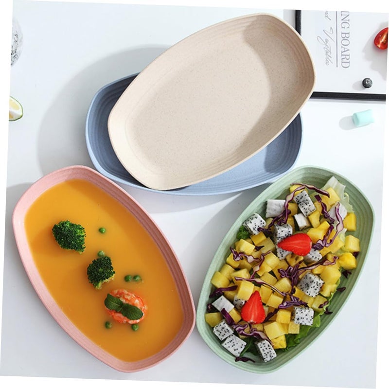 Nathgra 4 Pack Wheat Straw Plates 11 Inch Microwave Safe Lunch Dinner Plates Degradable Reusable EcoFriendly BPA Free Lightweight Plates - Image 5