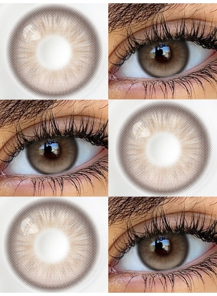 UYAAI Brown Lens Yearly Colored Contact Lenses, Unisex Cosmetic Contact Lenses, Natural Fashion Lenses, 42% Water - Image 4