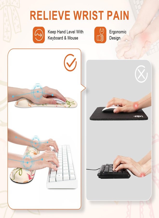 iCasso Ergonomic Mouse Pad, Keyboard Wrist Rest, Memory Foam Mousepad with Wrist Support, Easy Typing and Relieve Wrist Pain Keyboard Pad for Computer(Colorful Ribbon) - Image 4