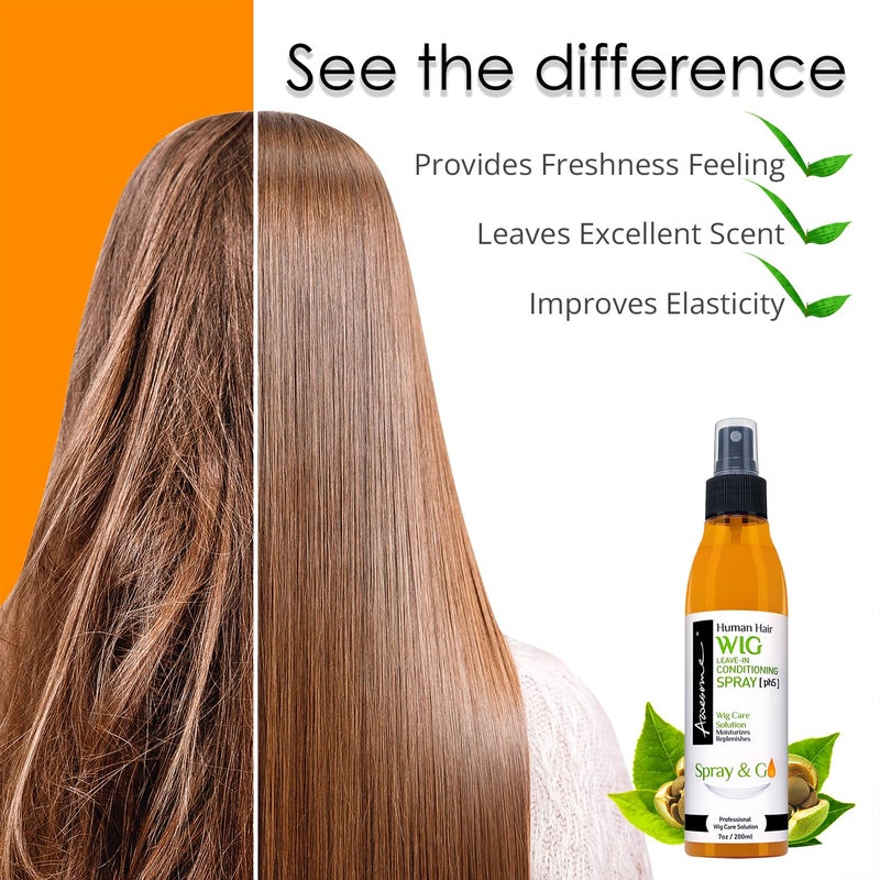 Awesome Human Hair Wig Leave in Conditioner Spray, pH5, Detangler & Easy Combing, Promoting Silkiness, Shine & Freshness, preventing Dryness (7 fl oz) - Image 5
