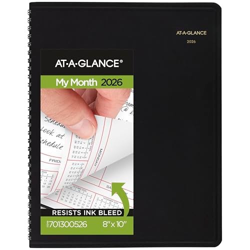AT-A-GLANCE 2026 Planner, Monthly, 8" x 10", Large, Black (701300526) - Image 1