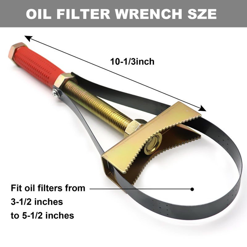 FullMayPro Oil Filter Wrench Removal Tool,Heavy Duty Adjustable Strap 9-15 CM Diameter,Adjustable Oil Filter Removal Tool for Larger Vehicles,Large Truck/Large Tractor/Excavators etc - Image 2
