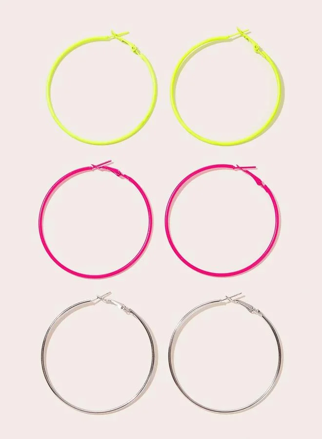 تايك تو Pack of 6 - Multi-Color Hoop Earrings