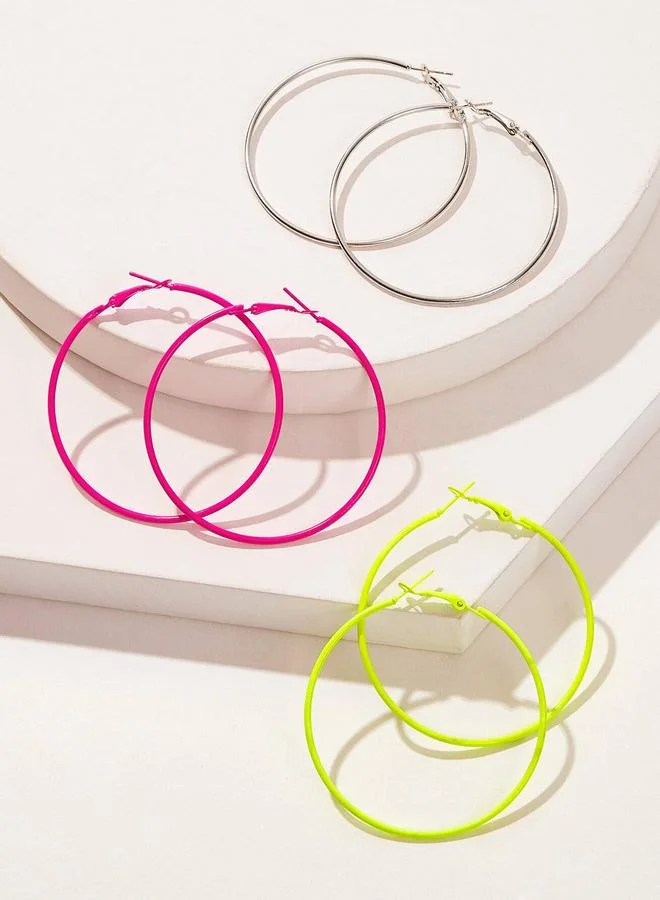 تايك تو Pack of 6 - Multi-Color Hoop Earrings