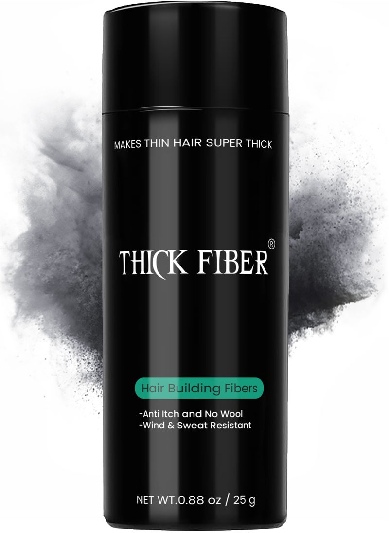 Thick Fiber - THICK FIBER Hair Building Fibers 25g Bottle Black Color - Image 1