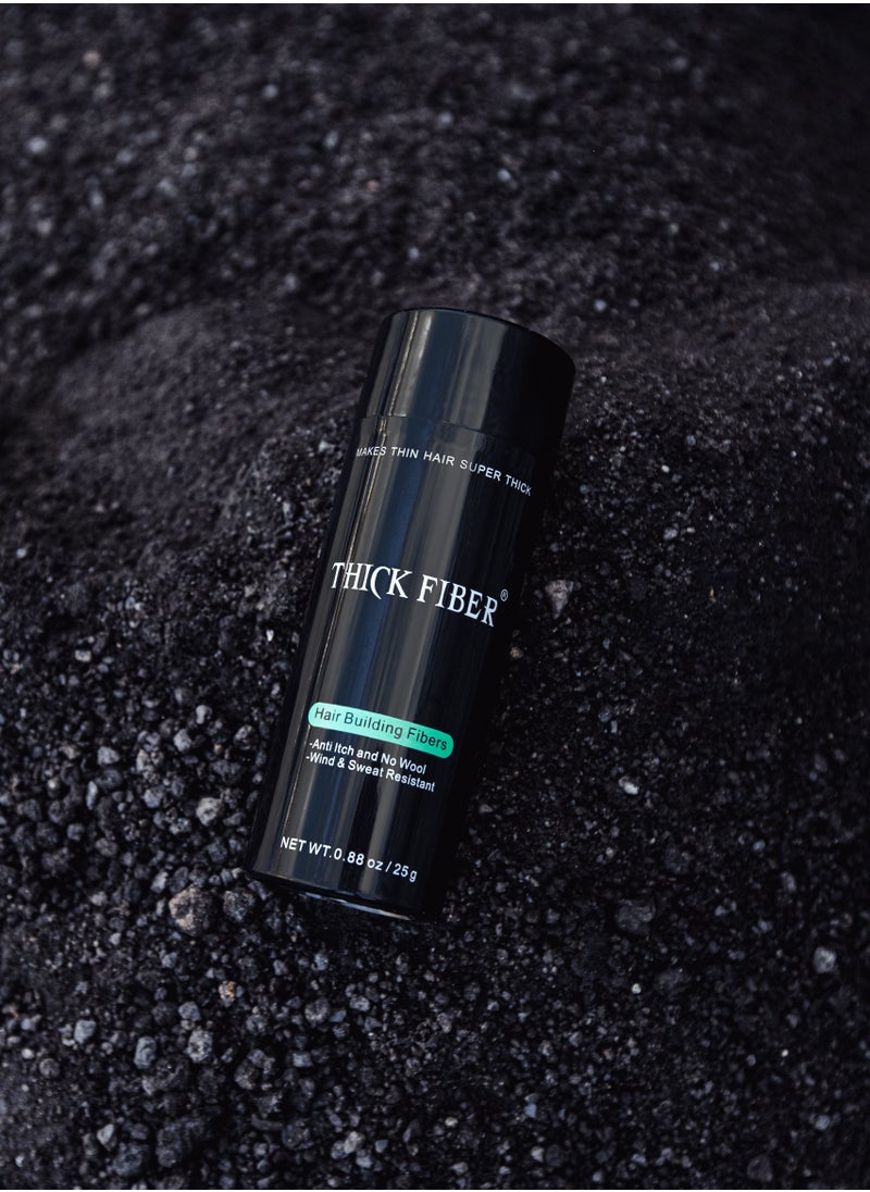 Thick Fiber - THICK FIBER Hair Building Fibers 25g Bottle Black Color - Image 1