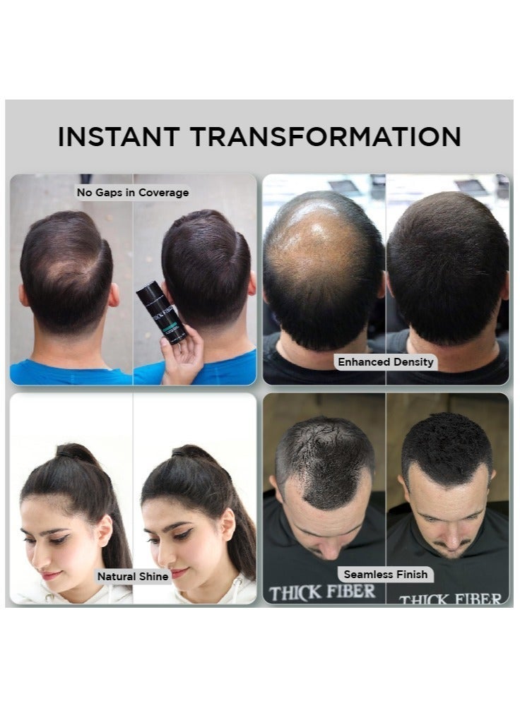THICK FIBER Hair Fibers for Thinning Hair & Bald spots (BLACK) - 25g Bottle - Conceals Hair Loss in Seconds - Hair Powder for Women & Men - Image 4