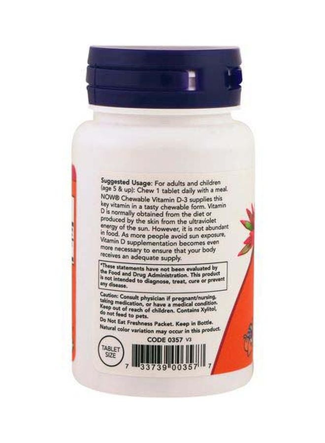 Now Foods Chewable Vitamin D-3 1000 IU Dietary Supplement - 180 Chewables - Image 3