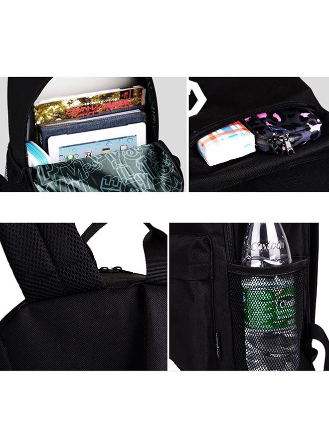 Anti-Theft Student School Bag Anime Luminous Usb Charge Laptop Computer Backpack Black - Image 5