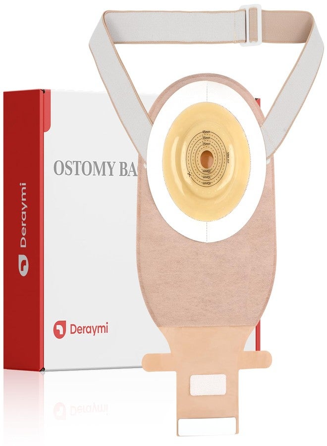 DERAYMI 10 PCS Colostomy Bags Convex Ostomy Bag, One-Piece Ostomy Drain Pouches with A Belt for Irregular Stoma Uneven Wrinkled Skin, Max 45mm - Image 1