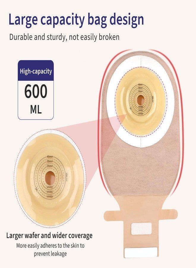 DERAYMI 10 PCS Colostomy Bags Convex Ostomy Bag, One-Piece Ostomy Drain Pouches with A Belt for Irregular Stoma Uneven Wrinkled Skin, Max 45mm - Image 3