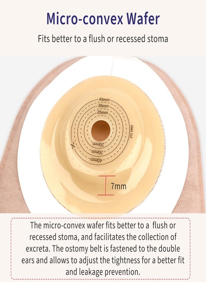 DERAYMI 10 PCS Colostomy Bags Convex Ostomy Bag, One-Piece Ostomy Drain Pouches with A Belt for Irregular Stoma Uneven Wrinkled Skin, Max 45mm - Image 2