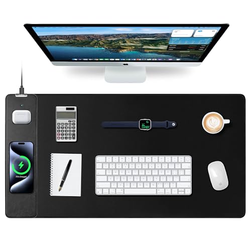 ExtreLife Mouse Pad with Wireless Charging Gaming Mouse Pad with UltraSmooth Surface Large XXL Desk Mat NonSlip Mouse Mat Waterproof Computer Keyboard Pad for Gaming Desk Office PC 800x400x4MM Black - Image 1