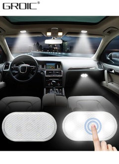 GROIC 2 Pcs USB Rechargeable Car Touch Light, Magnetic Night Light with Touch Activated On/Off, LED Lamp Beads Wall Light for Car, Bathroom, Bedroom, Stairs, Hallway, Garage  - Image 1