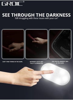 GROIC 2 Pcs USB Rechargeable Car Touch Light, Magnetic Night Light with Touch Activated On/Off, LED Lamp Beads Wall Light for Car, Bathroom, Bedroom, Stairs, Hallway, Garage  - Image 3
