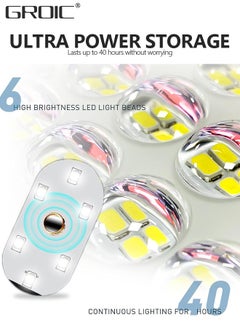 GROIC 2 Pcs USB Rechargeable Car Touch Light, Magnetic Night Light with Touch Activated On/Off, LED Lamp Beads Wall Light for Car, Bathroom, Bedroom, Stairs, Hallway, Garage  - Image 5