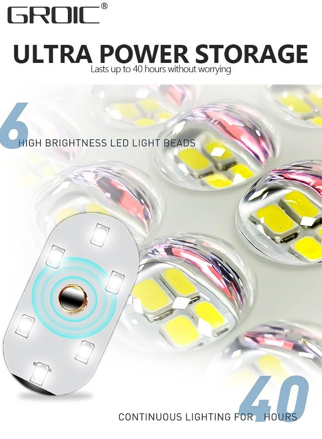 GROIC 2 Pcs USB Rechargeable Car Touch Light, Magnetic Night Light with Touch Activated On/Off, LED Lamp Beads Wall Light for Car, Bathroom, Bedroom, Stairs, Hallway, Garage - Image 5