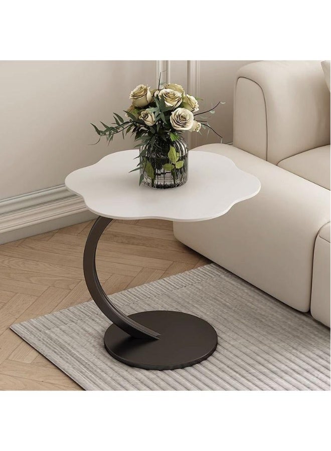 طاولة جانبية بشكل سحاب لطاولة قهوة على شكل C بإطار معدني لنهاية الأريكة، طاولة صغيرة بجانب السرير لغرفة المعيشة أو غرفة النوم للاستخدام الداخلي والخارجي. - Image 1