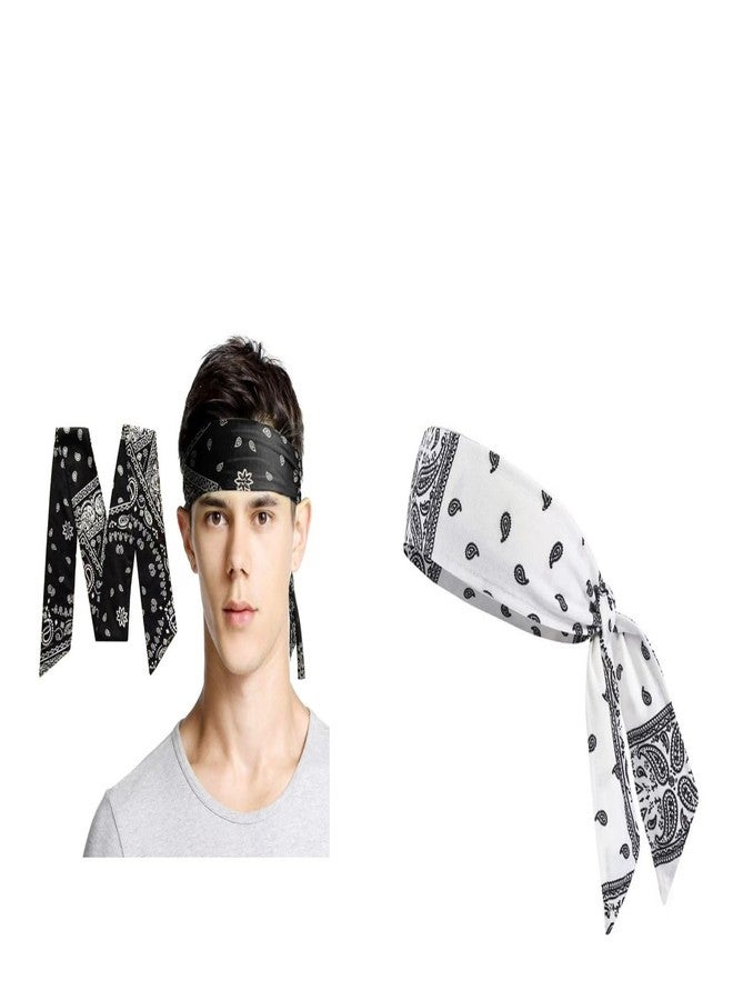 Future Tabs Sweat Sweatband Headband Men, Ninja Headbands, Sports Head Tie, Mens Paisley Headband Long Hair, Athletic Head Band - Combo - Image 3