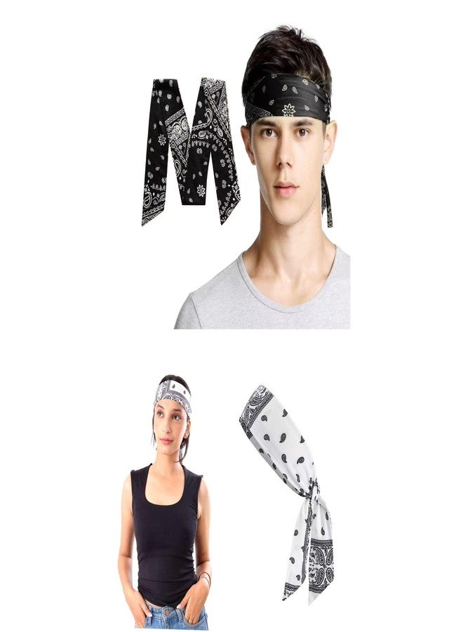 Future Tabs Sweat Sweatband Headband Men, Ninja Headbands, Sports Head Tie, Mens Paisley Headband Long Hair, Athletic Head Band - Combo - Image 2