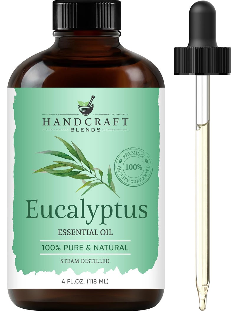 handcraft Blends زيت الأوكالبتوس العطري 100% نقي وطبيعي - 4 أوقية سائلة - درجة ممتازة للاستخدام في أجهزة التبخير والعلاج بالروائح - Image 1